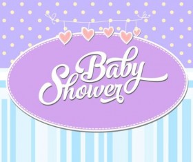 Vector baby shower card template set 09