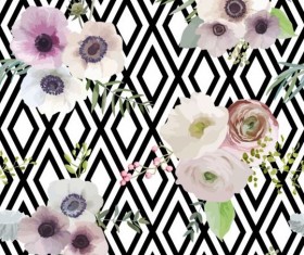 Vector background with anemone flowers vector