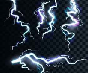 Vector lightning illustration set 01