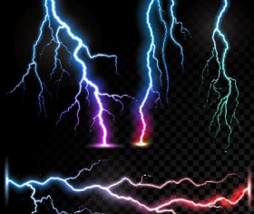 Vector lightning illustration set 02