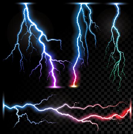 Vector lightning illustration set 02
