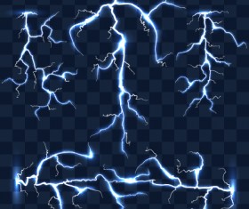 Vector lightning illustration set 03