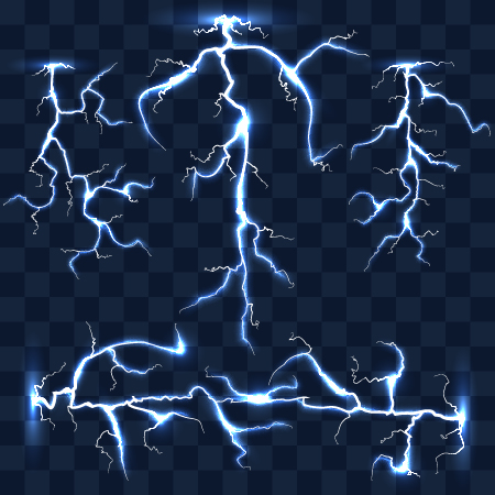 Vector lightning illustration set 03 free download