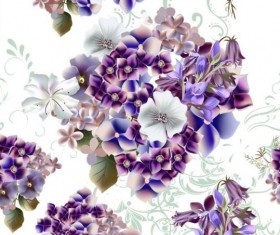 Vector pattern with purple flowers vector 01