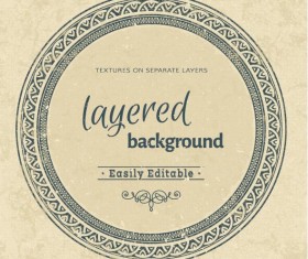 Vintage background with round frame vectors 01