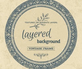 Vintage background with round frame vectors 02