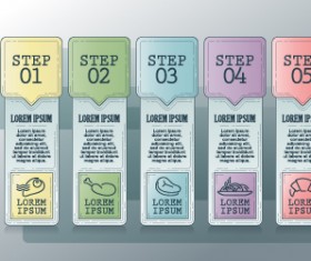 Vintage banners infographic template vectors set 01