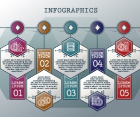 Vintage banners infographic template vectors set 04