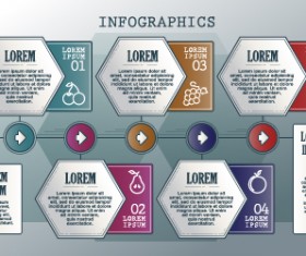 Vintage banners infographic template vectors set 07