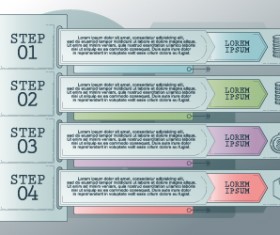 Vintage banners infographic template vectors set 09
