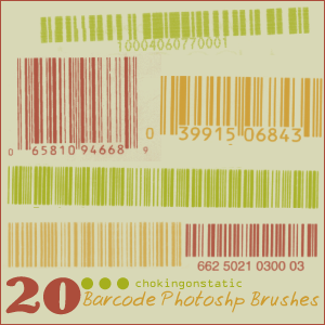 Vintage barcode photoshop brushes