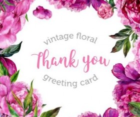 Vintage floral greeting card vector material 01