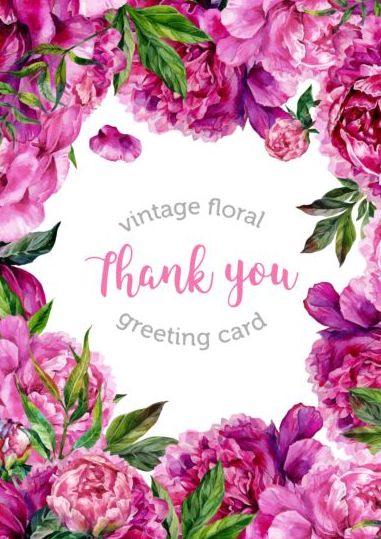 Vintage floral greeting card vector material 01