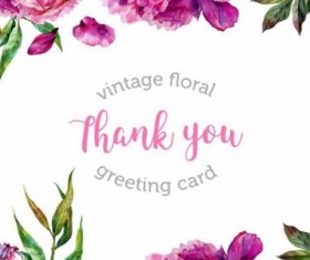 Vintage floral greeting card vector material 02