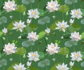 Watercolor lily pattern seamless vector 02