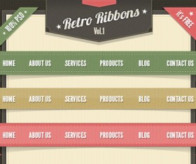 Web Ribbons Vintage Psd Material