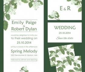 Wedding invitation card with autumn fruitage vectors