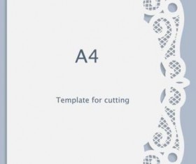 White A4 paper with lace vector material 01
