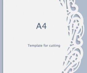 White A4 paper with lace vector material 03