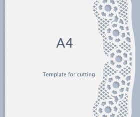 White A4 paper with lace vector material 04