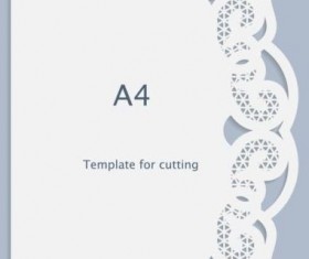 White A4 paper with lace vector material 05