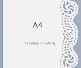 White A4 paper with lace vector material 06