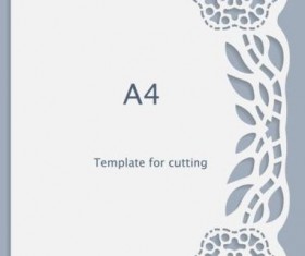 White A4 paper with lace vector material 07