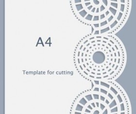 White A4 paper with lace vector material 08