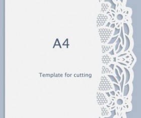 White A4 paper with lace vector material 09