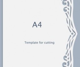 White A4 paper with lace vector material 11