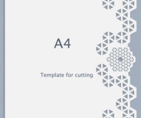 White A4 paper with lace vector material 12