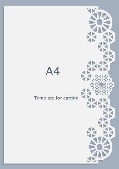White A4 paper with lace vector material 12