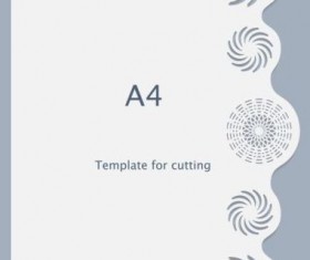 White A4 paper with lace vector material 13