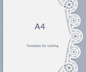 White A4 paper with lace vector material 14
