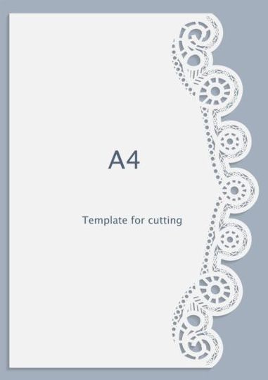 White A4 paper with lace vector material 14