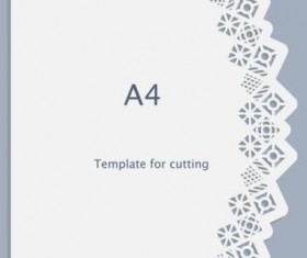 White A4 paper with lace vector material 15