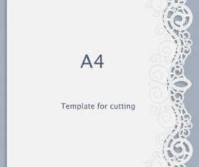 White A4 paper with lace vector material 16