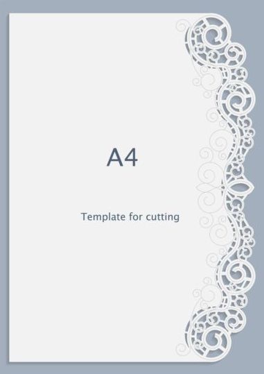 White A4 paper with lace vector material 16