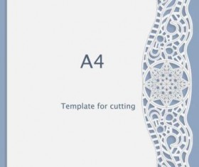 White A4 paper with lace vector material 17