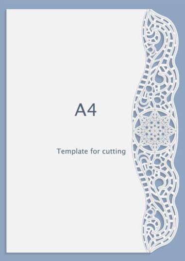 White A4 paper with lace vector material 17