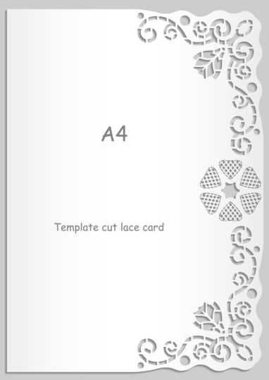 White A4 paper with lace vector material 18