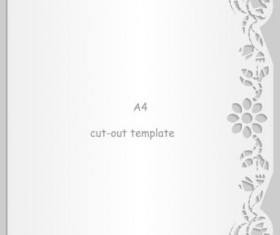 White A4 paper with lace vector material 19