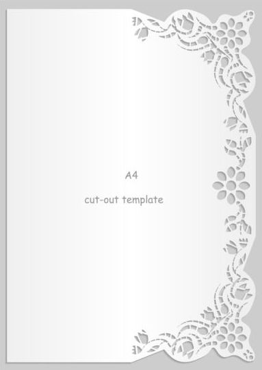 White A4 paper with lace vector material 19