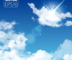 White clouds with blue sky vector 01