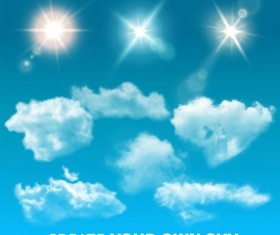 White clouds with blue sky vector 02