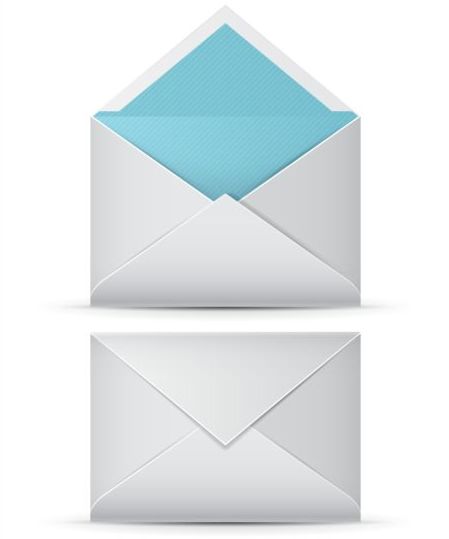 White envelope template vector