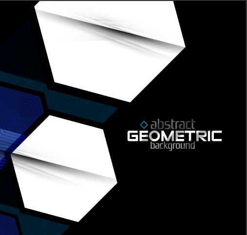 White geometric with abstract background vector