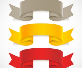 Yellow with red and gray colored ribbon vector