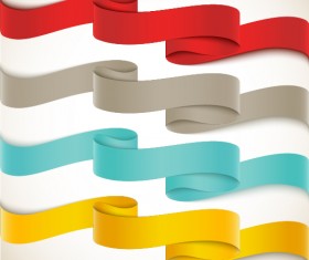 bent colored ribbon vector 01
