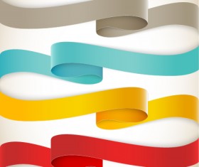 bent colored ribbon vector 03